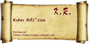 Kuhn Rózsa névjegykártya
